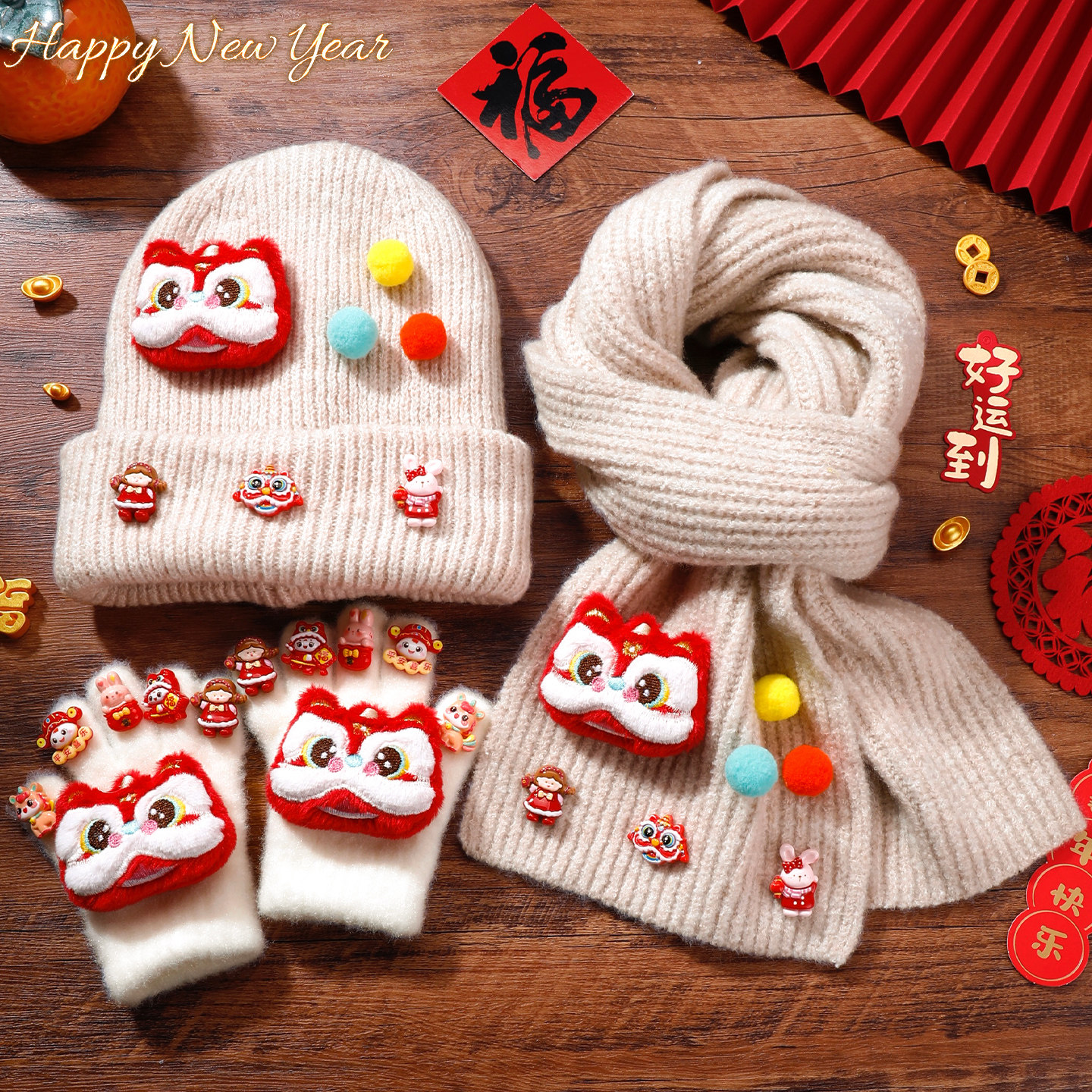 儿童围巾秋冬季红色新春喜庆围巾女童防风保暖围脖套宝宝婴儿脖套,淘宝优惠券,粉丝福利购,淘宝优惠卷