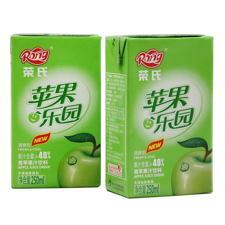 陕西Rong荣氏果汁青红苹果汁果味饮料纸盒250ml*12盒24盒整箱饮品-图0