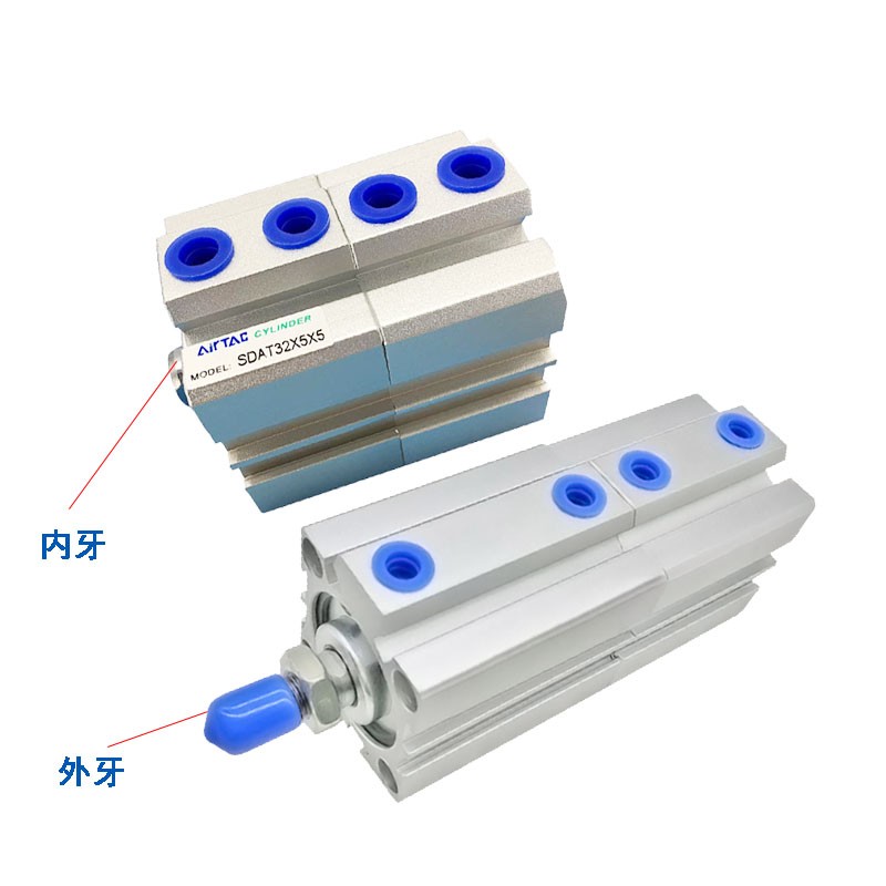 亚德客型多位置倍力气缸SDAT32/40X5X10X15X20X25X30X35X45X50X60-图0