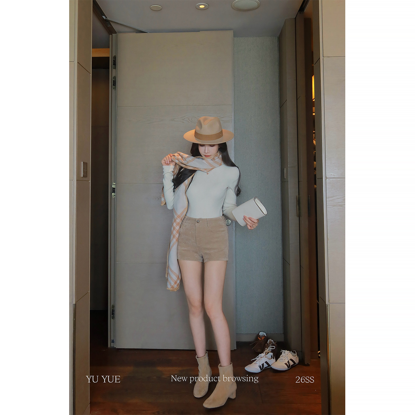 愉悦愉悦 卡其色简约高腰休闲裤女春季韩系通勤修身显瘦百搭短裤,淘宝优惠券,粉丝福利购,淘宝优惠卷