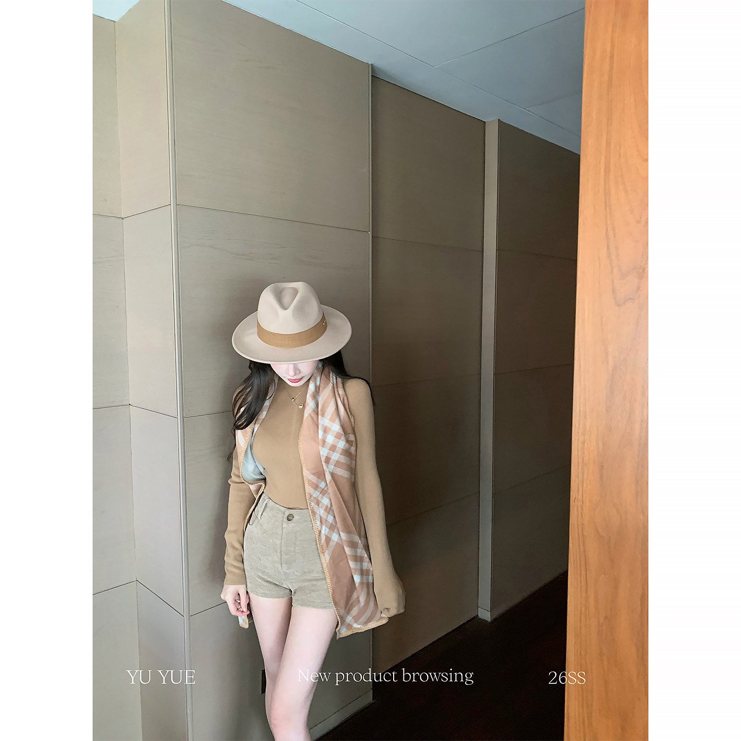 愉悦愉悦 卡其色简约高腰休闲裤女春季韩系通勤修身显瘦百搭短裤,淘宝优惠券,粉丝福利购,淘宝优惠卷