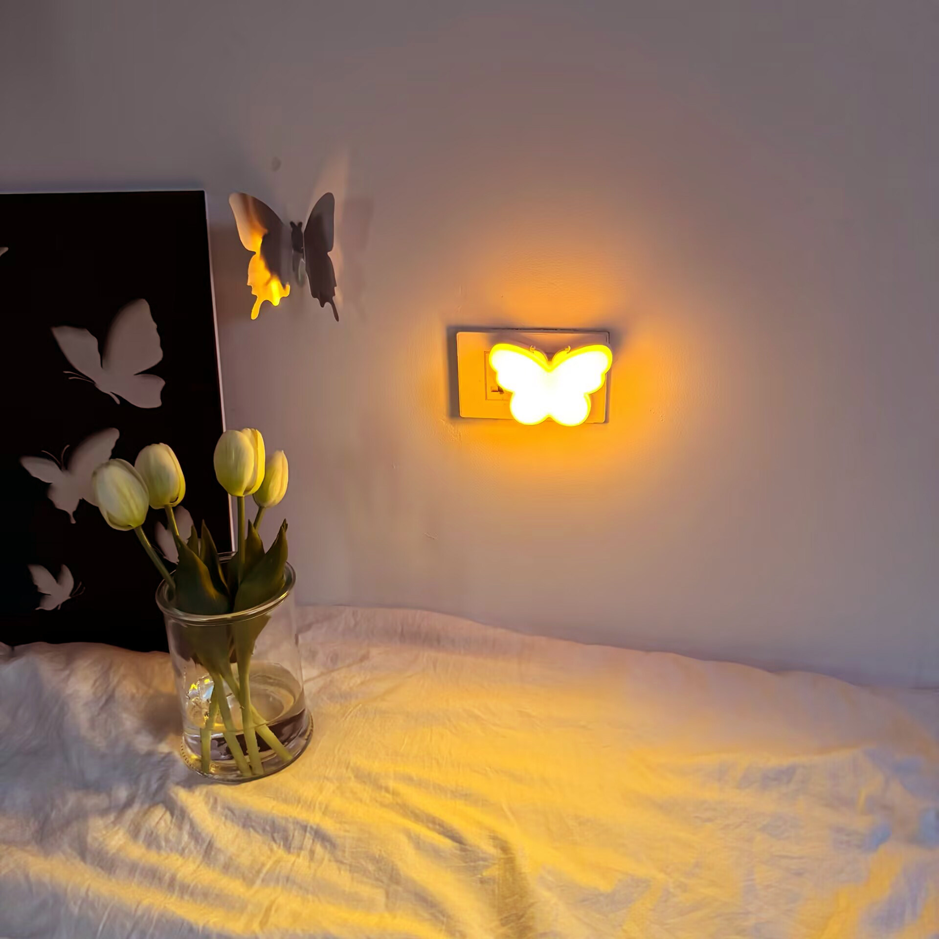 浪漫蝶恋花~氛围灯卧室情调床头情侣睡眠氛围感小夜灯光控感应灯,淘宝优惠券,粉丝福利购,淘宝优惠卷