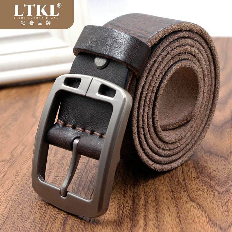 头层牛皮针扣纯青年男士复古皮带 LTKL腰带/皮带/腰链