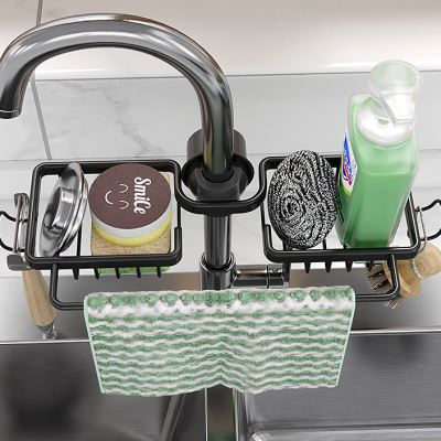 厨房水龙头置物架洗碗海绵抹布水槽水池沥水篮用品家用大全收纳架