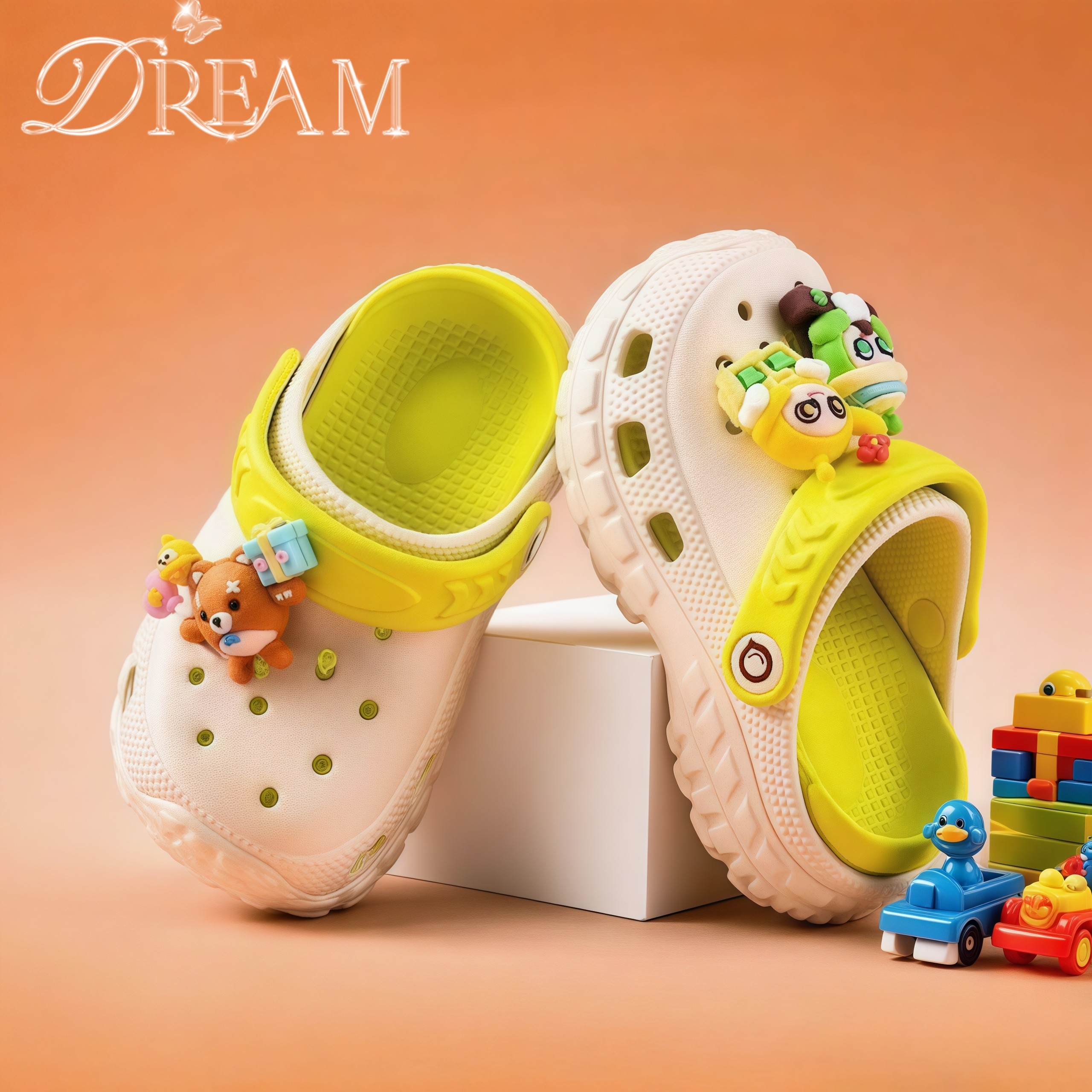 夏季儿童中大童洞洞鞋卡通蛋仔户外厚底耐磨室内防滑休闲透气舒适,淘宝优惠券,粉丝福利购,淘宝优惠卷