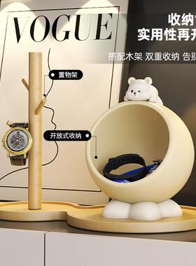入户玄关钥匙收纳摆件桌面可爱置物架高档客厅装饰品乔迁新居礼物