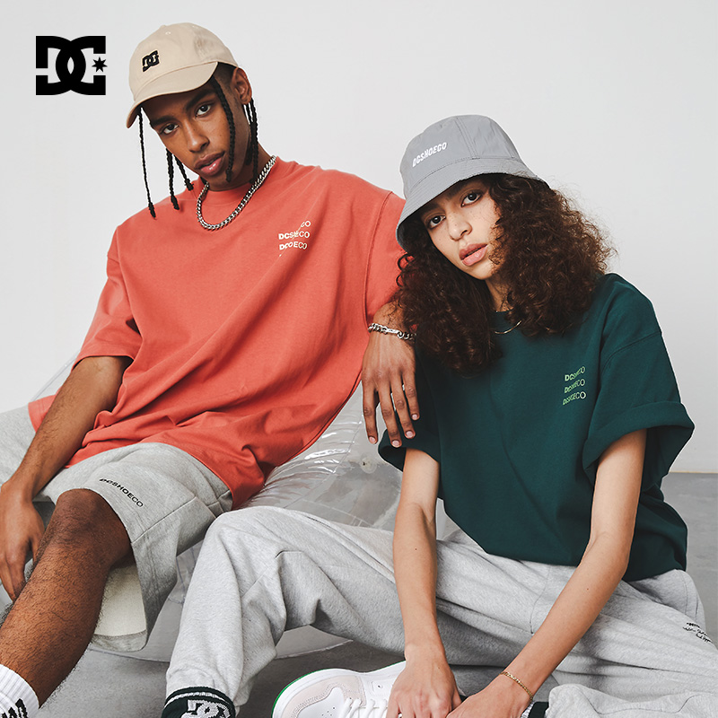 DCSHOES官方正品简约印花上衣运动纯棉男女同款重磅短袖T恤-图0