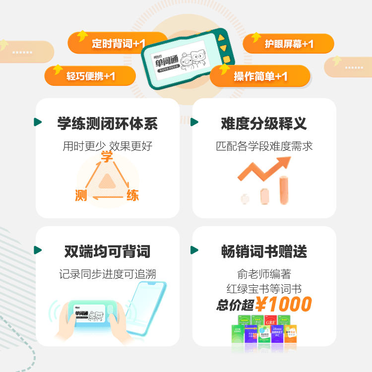 新东方单词通T2墨水屏英语电子单词机记背单词宝初高英语学习神器 - 图1