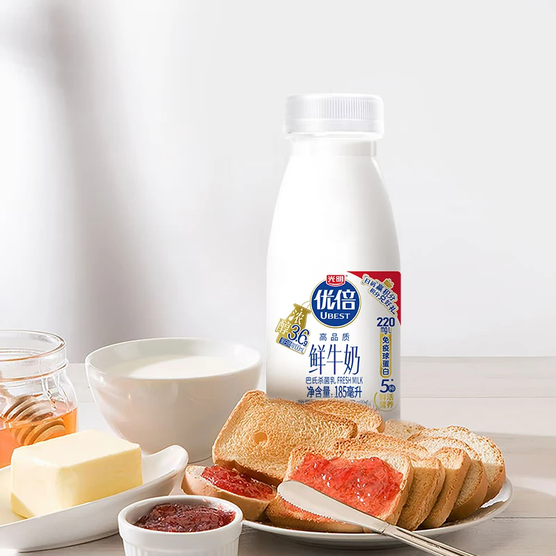 光明优倍高品质鲜牛奶185ml*9瓶学生营养早餐新鲜牛奶整箱装