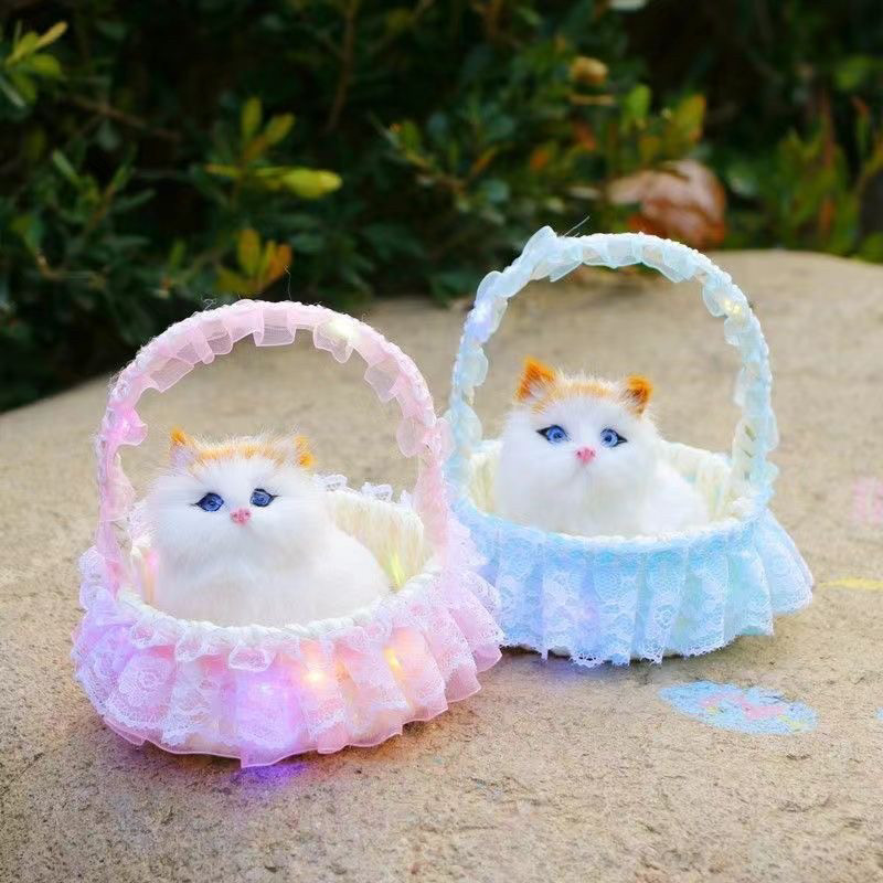 发光带灯小猫咪花篮玩具儿童毛绒玩偶女孩生日花篮猫咪圣诞礼物,淘宝优惠券,粉丝福利购,淘宝优惠卷