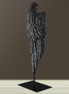 欧式家居装饰品复古铁艺羽翼摆件 玄关门厅客厅书房摆件商务送礼