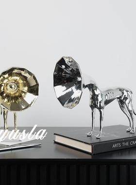 现代简约动物客厅玄关柜电视柜样板间别墅书房柜摆件摆设软装饰品