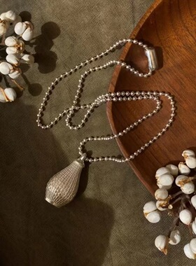 英国CoopKoop重工小众复古编织毛衣链女吊篮水瓶长款吊坠高级