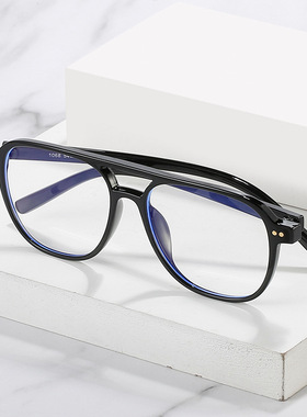 英国coopkoop新款双梁飞行员眼镜框防蓝光透明框架tr眼镜男女