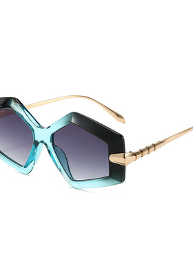 英国coopkoop高级感新款蛇纹腿金属多边形框欧美太阳镜高级时尚