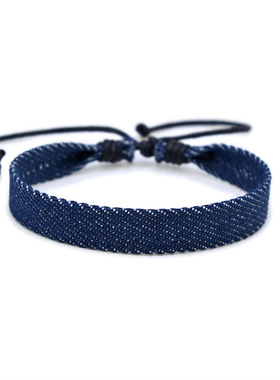 简约时尚牛仔布编织手链原创手工