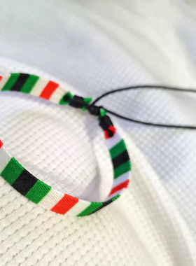 2025新款阿拉伯头巾同款手链民族风手绳手工编织布艺手环男女饰品