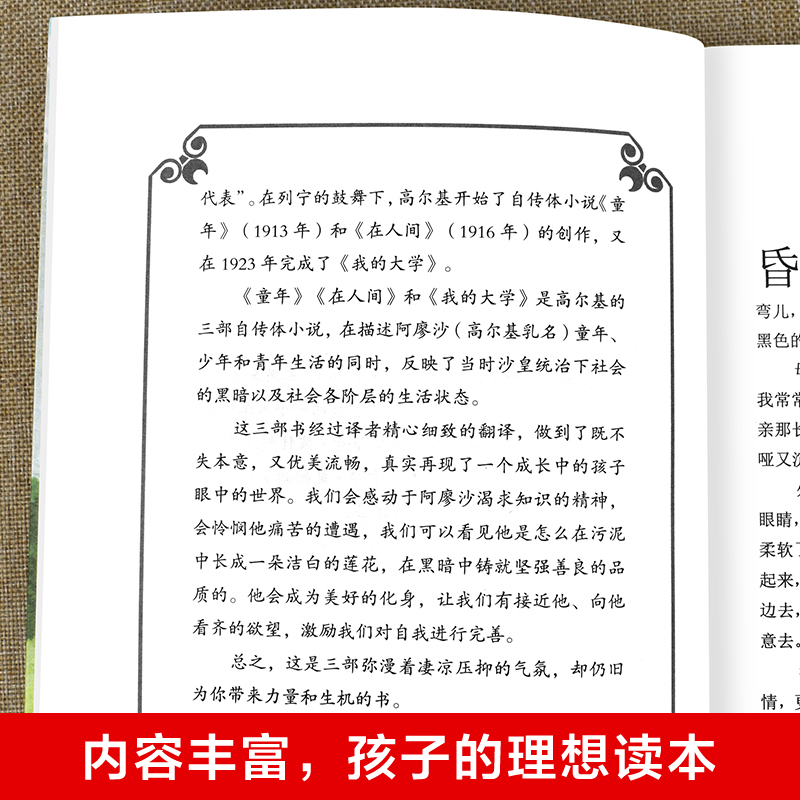 全3册 高尔基三部曲正版原著童年在人间和我的大学 六年级课外书必读的正版名著小说适合小学初中生看的课外阅读书籍畅销书排行榜 - 图1