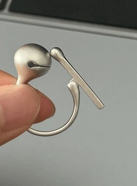 新奇特木鱼戒指上班上学摸鱼敲y木鱼戒指男女开口创意小众食指戒