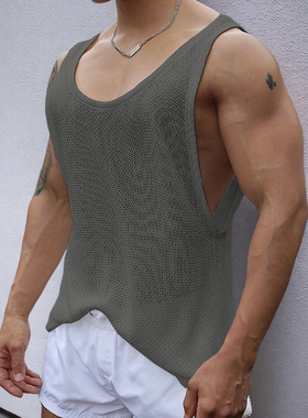 男士无袖运动针织背心