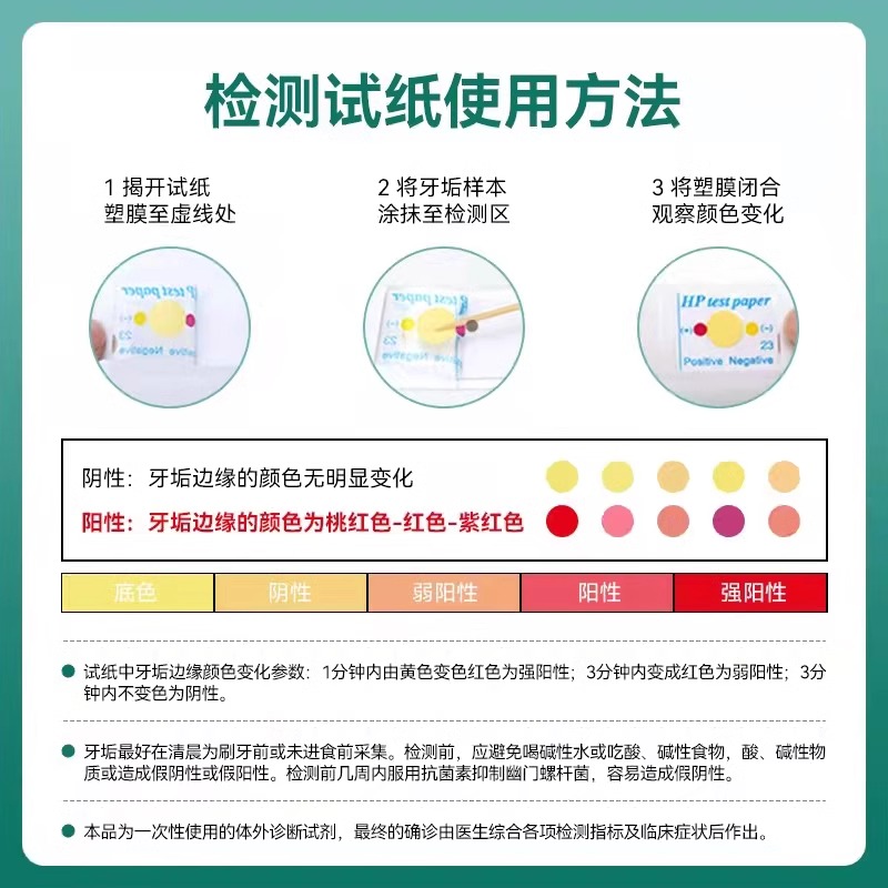 幽门螺螺旋杆菌检测试纸hp检测非碳14吹气呼气卡自测胃病口臭 - 图2