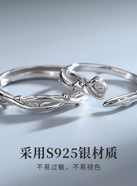 小王子与玫瑰花情侣对戒精工品质