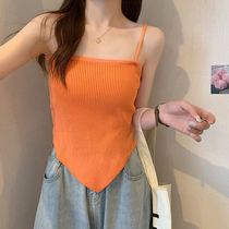 Inverted Triangle Small Vest Woman Summer Outwear Inner Hitch Sexy Hot Girl Orange Harness external to wear short sleeveless blouse