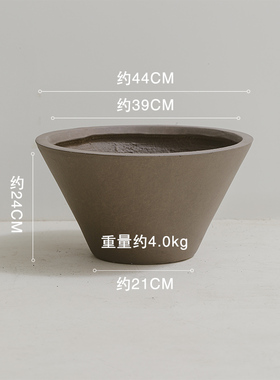 北欧碗形特大口径镁泥仿水泥花盆阳台室内落地种大型绿植幸福树i.