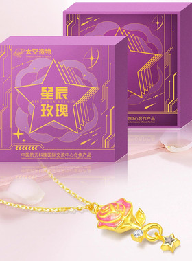 太空造物星辰玫瑰项链礼盒套装