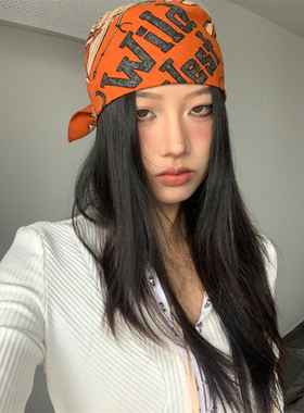 头巾字母涂鸦朋克男女春秋