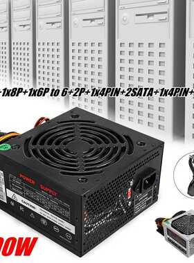 EU Plug Black 1000W Power Supply Psu Pfc Silent Fan Atx 24pi