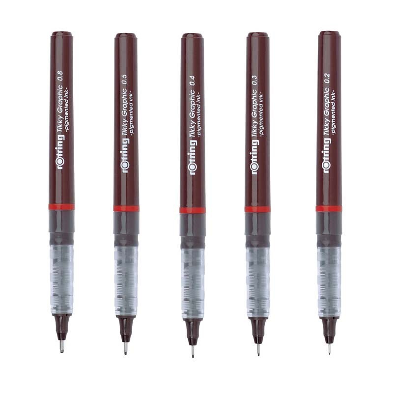 3pcs/lot Germany Rotring Tikky Graphic Pigted Ink Fineliner-图0