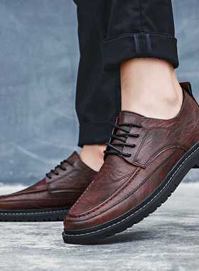 2022 New Men's Quality Leather Shoes British Business lace u