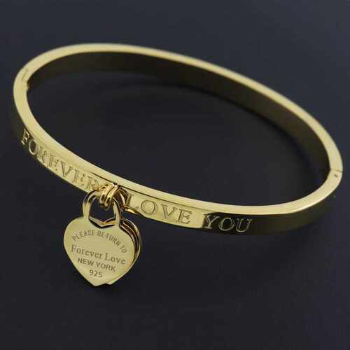 Hot Classic Stainless Steel Gold Colour Bracelets & Bang - 图0