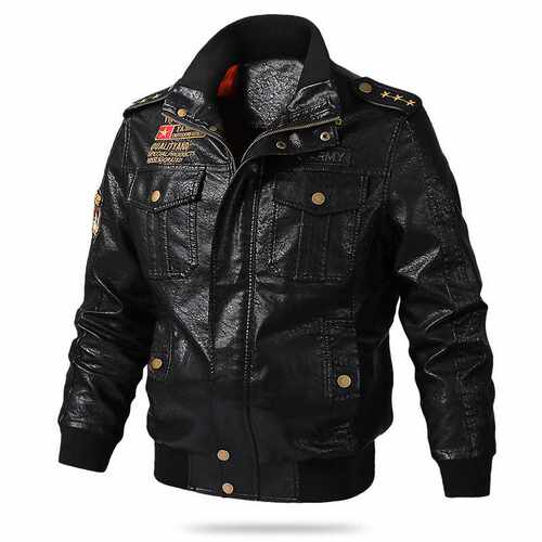 Brand Spring Autumn Leather Jacket Men PU Leather Vintage Bo - 图1