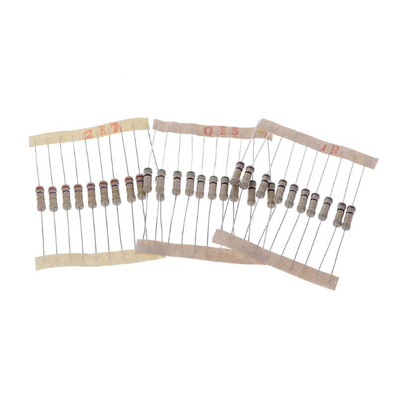 00Pcs Resistor Kits 1W 5% 0.1-750 Ohm Carbon Resistor 0 Va - 图2