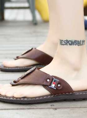 Coslony slippers men leather Brand Men's Casual Shoes slippe