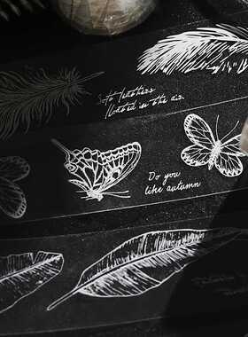 Self Adhesive Masking Tape Feather Butterfly Plants Transpar