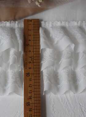12CM Wide White Black Three Layers 3D Pleated Mesh Chiffon F