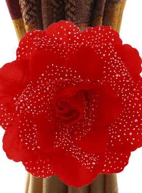 1Pc Fashion Peony Flower Curtain Clip-on Tie Band String