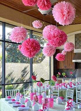 5pcs 20/30cm Tissue Paper Pompoms Flower Garland Wedding Dec
