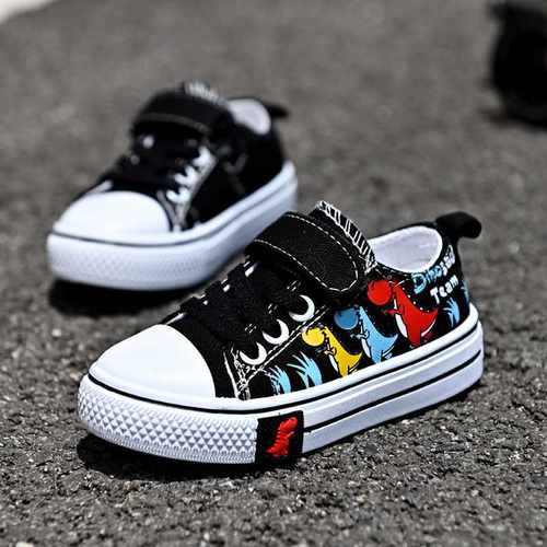 Children cartoon canvas shoes boys and girls casual low-top - 图1