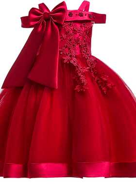 Embroidery Silk Princess Dress for Baby Girl Flower Elegant
