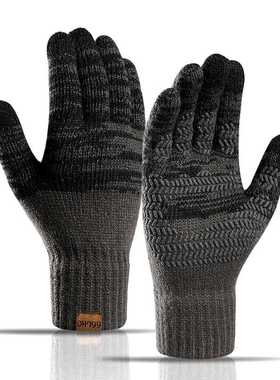 Touch Screen Gloves for Winter Wool Knitted Men's Gloves Fem