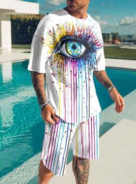 King T Shirt for Men 2022 Summer New Men's Clothing Set Fash