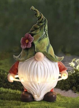 Resin Gnome Garden Figurine Faceless Beard Doll Playing