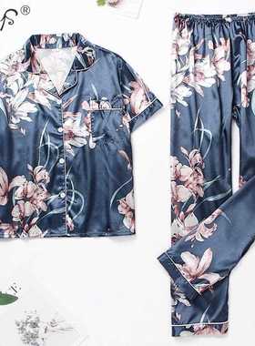 Pyjama Femme 2 piece set Women's Short Sleeve Pajamas Summer
