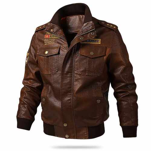 Brand Spring Autumn Leather Jacket Men PU Leather Vintage Bo - 图0