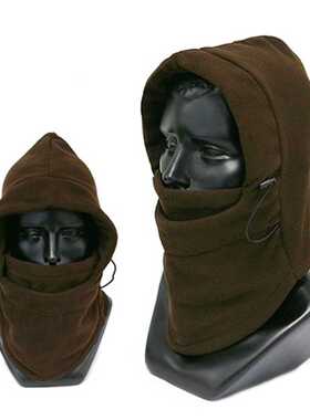 Men's Winter Velvet Hat Warm Hairy Snow Cap with Mask Fa