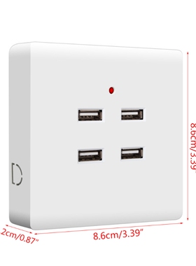 2/4 Ports USB Electrical Socket Wall Mounting Charger Statio